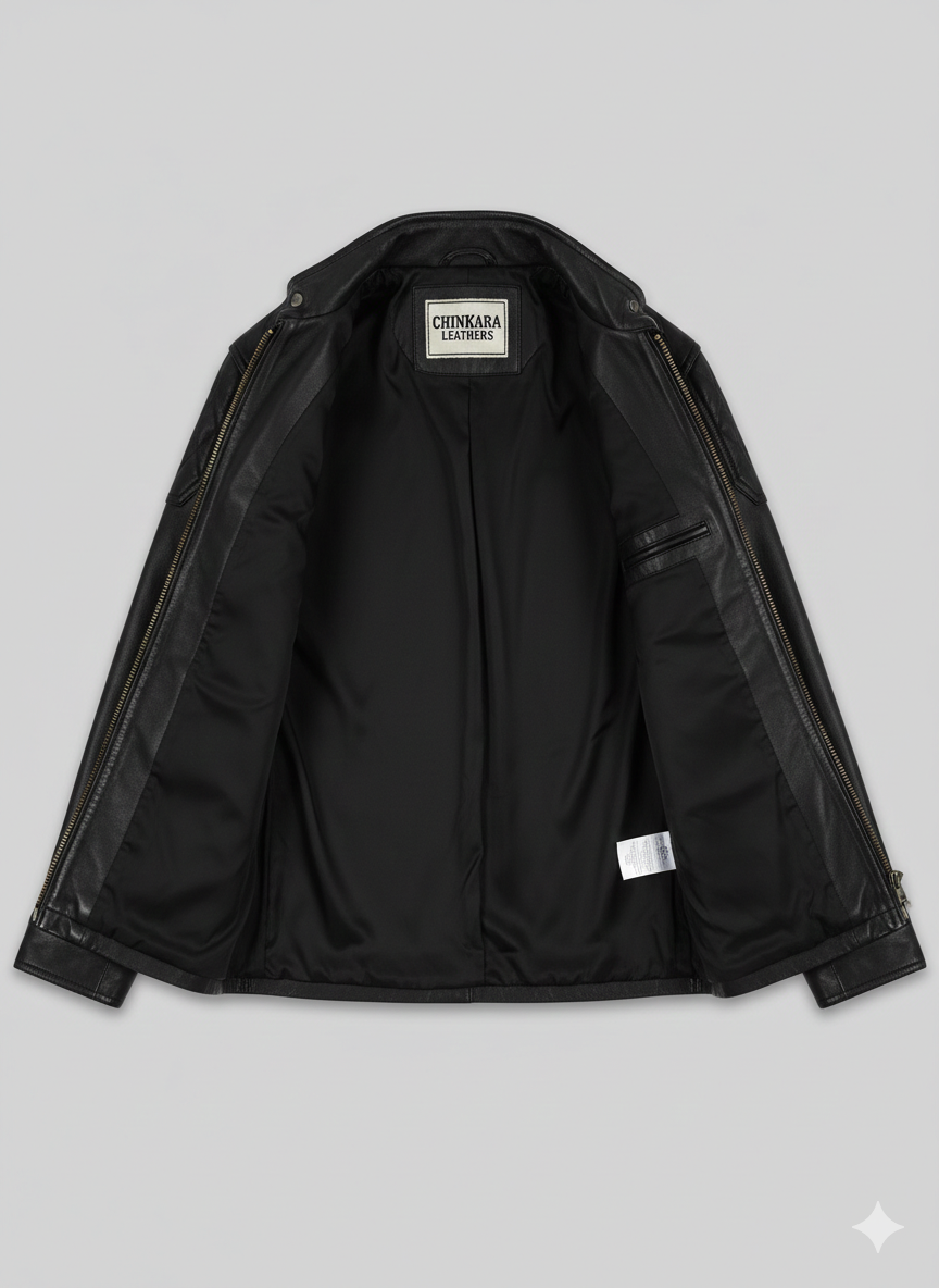 Vin Diesel Leather Jacket Black Racer Style Casual Men Biker