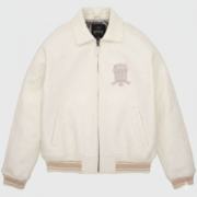 Avirex Leather Varsity Jacket White Premium Men Fashion Outfit
