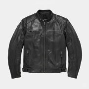 Men Black Leather Jacket Harley Davidson Style Slim Fit Biker