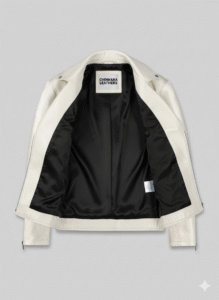 Nick Jonas White Leather Biker Jacket by Chinkara Leathers