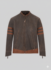 X-Men Wolverine Origins Vintage Brown Leather Biker Jacket