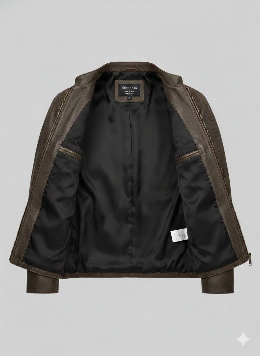 Jack Reacher Brown Leather Jacket Tom Cruise Inspired Casual Fit