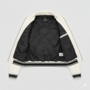 Avirex White Leather Jacket Women Bomber Style