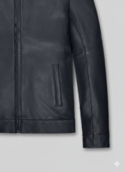 Navy Blue Leather Jacket Men Mission Impossible Fallout Style