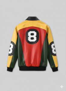 8 Ball Leather Jacket Patrick Warburton Multi Color Bomber
