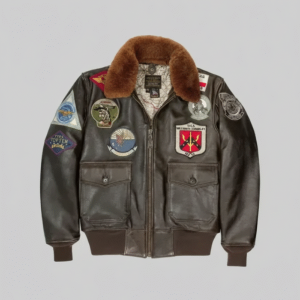 G-1 Flight Leather Jacket Vintage Brown Aviator Pilot Military Style