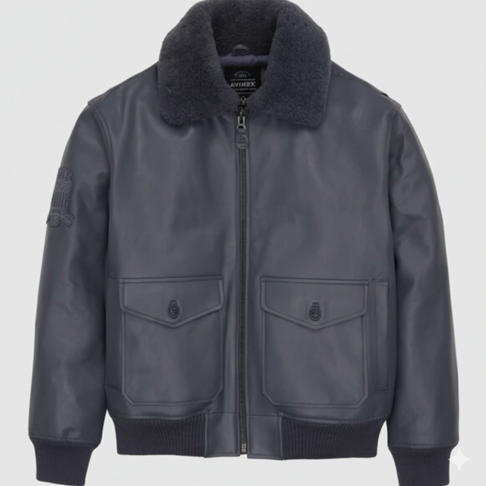 Avirex Classic Black G-1 Aviator Leather Flight Jacket