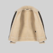 B3 Bomber Sheepskin Jacket Men Brown Shearling Flight Leather