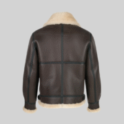 B3 Bomber Sheepskin Jacket Men Brown Shearling Flight Leather