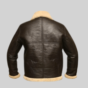 B3 Bomber Leather Jacket Mens Brown Shearling Aviator Winter