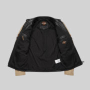 Harley Davidson Leather Jacket Vintage Tan Racing Biker Style