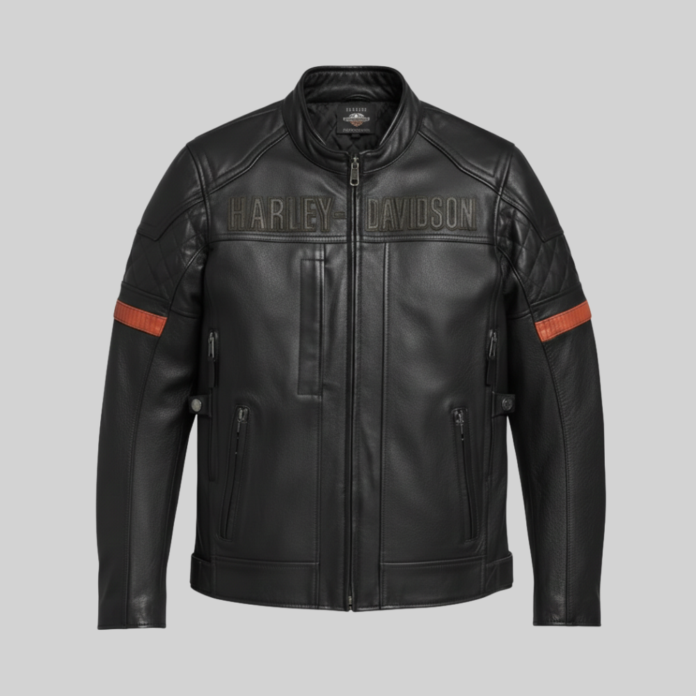 Harley Davidson Men’s Black Leather Riding Jacket
