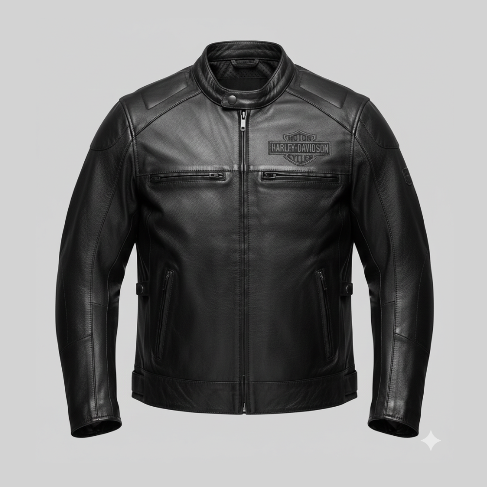 Harley Davidson Leather Jacket Men Black Motorcycle Biker Gear
