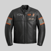 Harley Davidson Victory Lane Leather Motorcycle Jacket for Men
