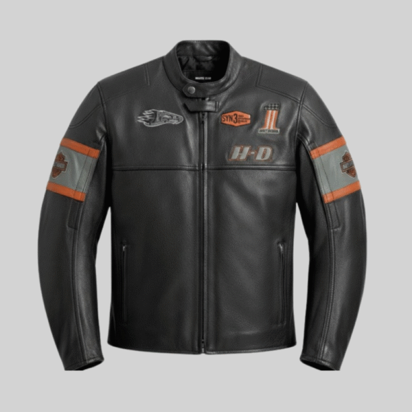 Harley Davidson Victory Lane Leather Motorcycle Jacket for Men