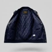 Blue Varsity Letterman Jacket Premium Leather Sleeves