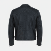 Black Quilted Biker Leather Jacket for Men with Premium Finish