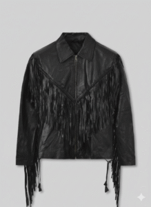 Fringe Western Black Leather Jacket for Men Chinkara Leathers