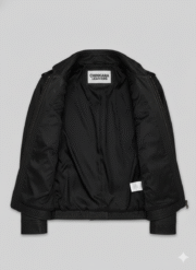 Black Leather Military Jacket for Men Premium Slim Fit Style