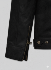 Black Leather Military Jacket for Men Premium Slim Fit Style