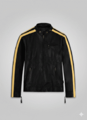 Kill Bill Leather Jacket Men Light Grey Background Biker Style