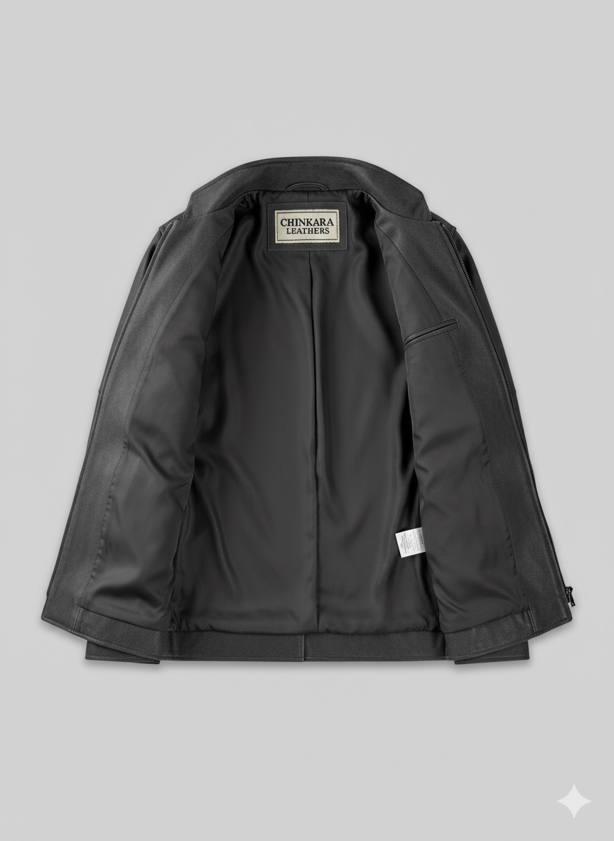 Dark Grey Leather Jacket for Men Premium Biker Outerwear