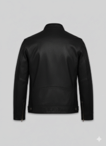 Black Leather Military Jacket for Men Premium Slim Fit Style