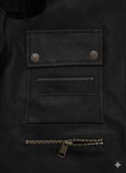 Black Leather Military Jacket for Men Premium Slim Fit Style