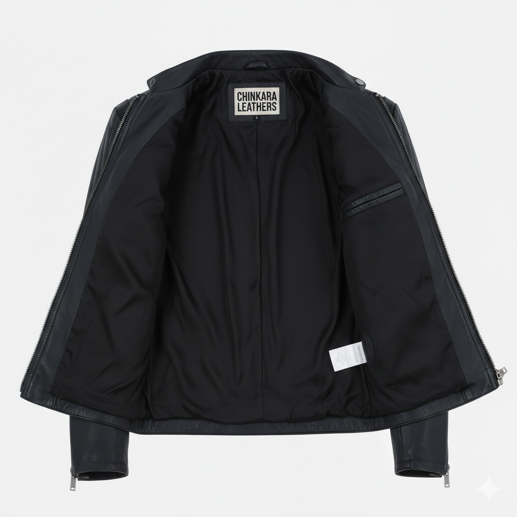 Black Quilted Biker Leather Jacket for Men with Premium Finish