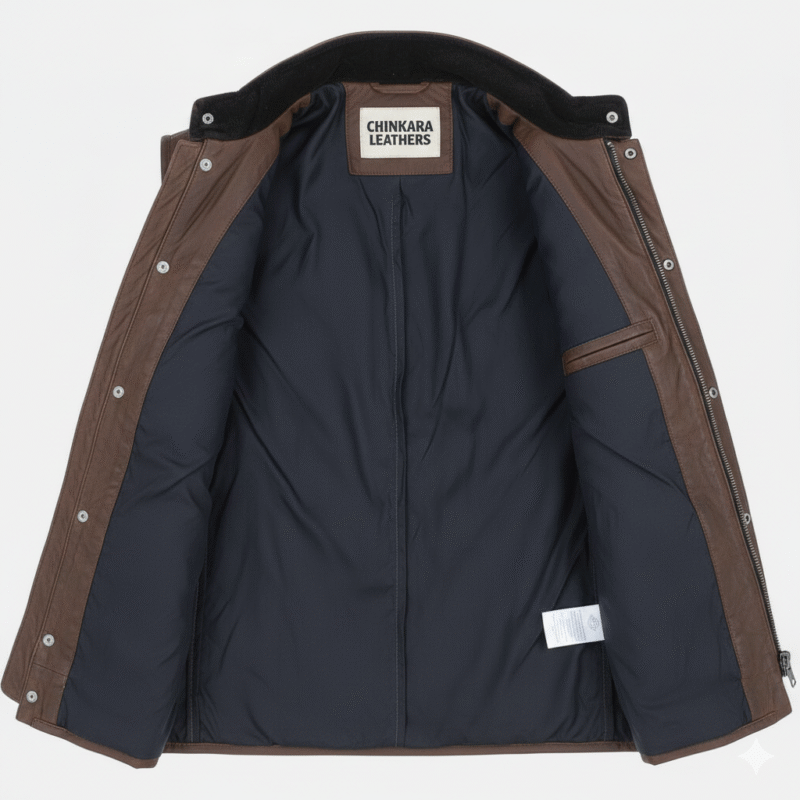 Brown Quilted Leather Vest Premium Chinkara Leathers Slim Fit