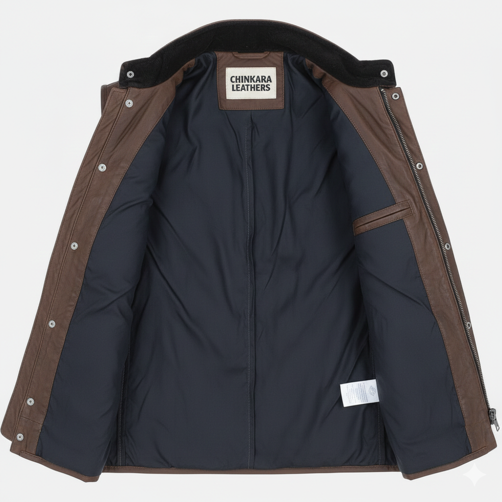 Brown Quilted Leather Vest Premium Chinkara Leathers Slim Fit