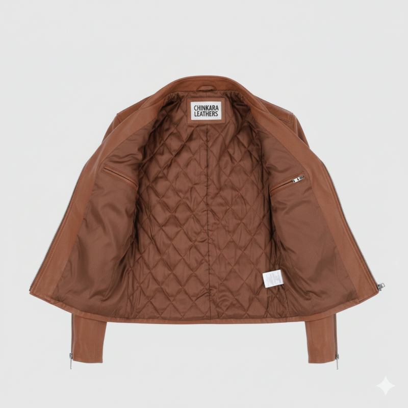 Men's Brown Leather Biker Jacket Inspired by Keirnan Shipka