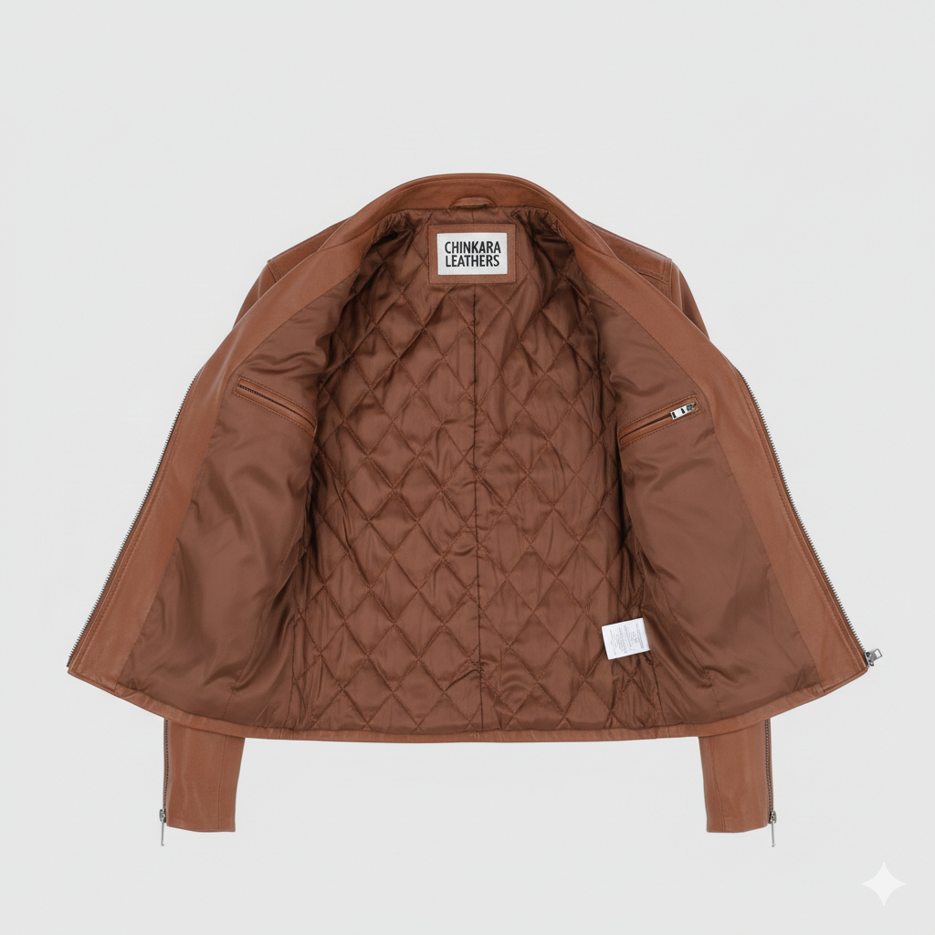 Men's Brown Leather Biker Jacket Inspired by Keirnan Shipka