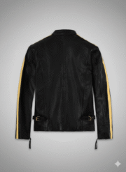 Kill Bill Leather Jacket Men Light Grey Background Biker Style