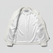 White Leather Utility Jacket for Men by Chinkara Leathers