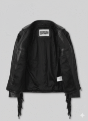 Fringe Western Black Leather Jacket for Men Chinkara Leathers
